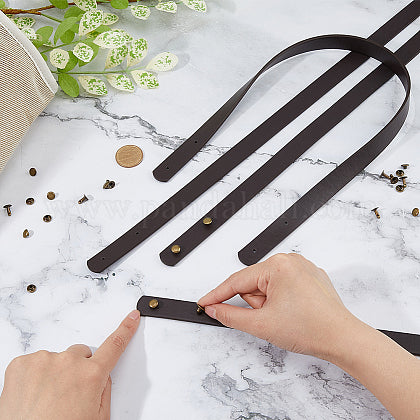 Paire de poignées de sac en cuir PU – Finitions élégantes et durables pour sacs faits main