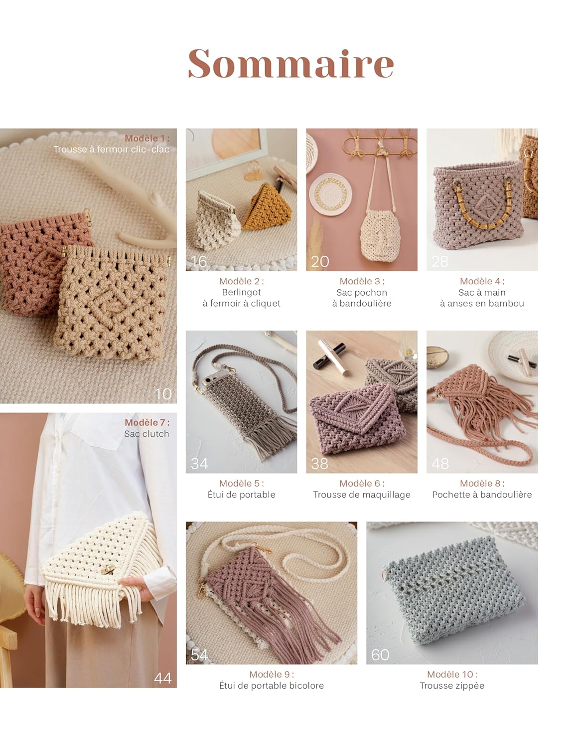 20 sacs & accessoires en macramé