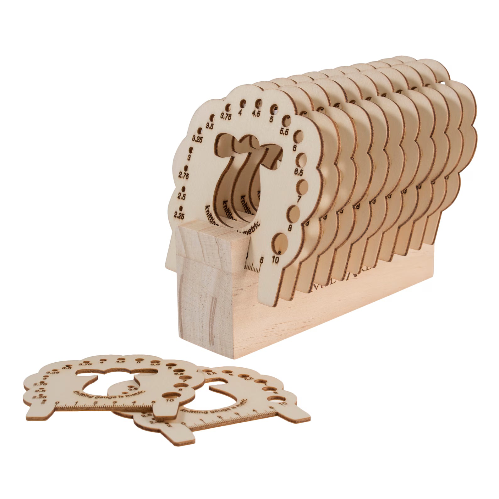 Jauge à aiguilles en bois mouton