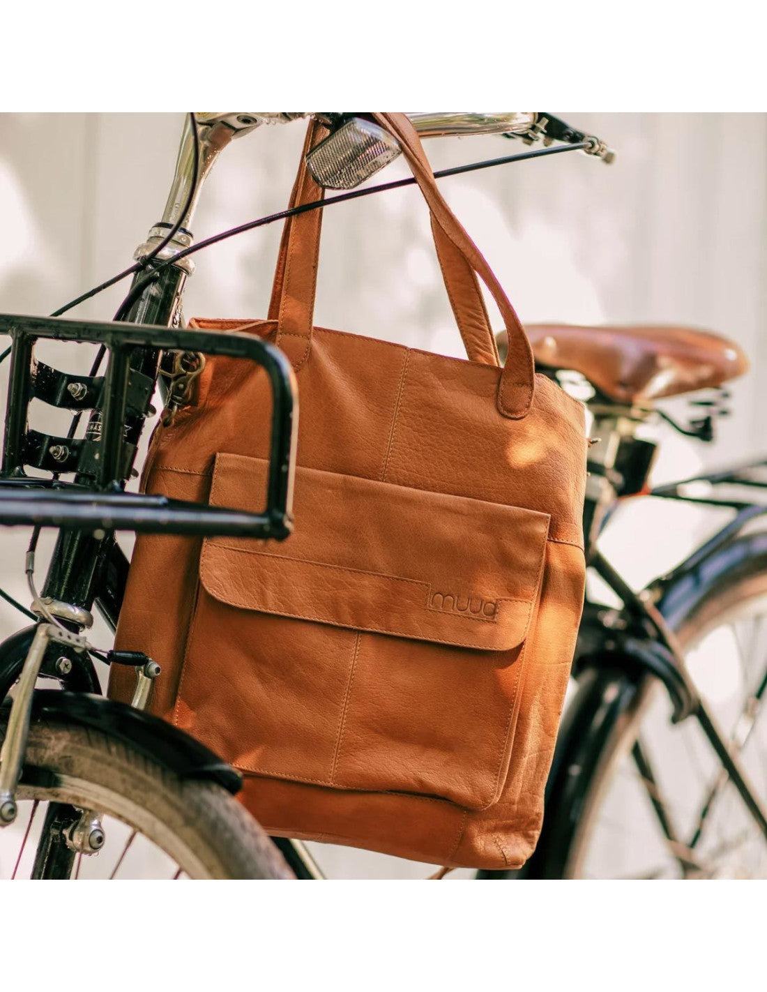 Sac à projets tricot Muud Arendal Whisky – Cuir véritable