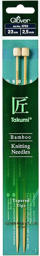 Aiguilles droites en Bambou Takumi - 23 cm