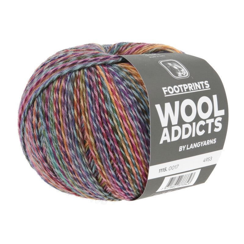 Footprints Wool Addict – Fil chaussettes 45% coton, 42% laine superwash, 13% nylon
