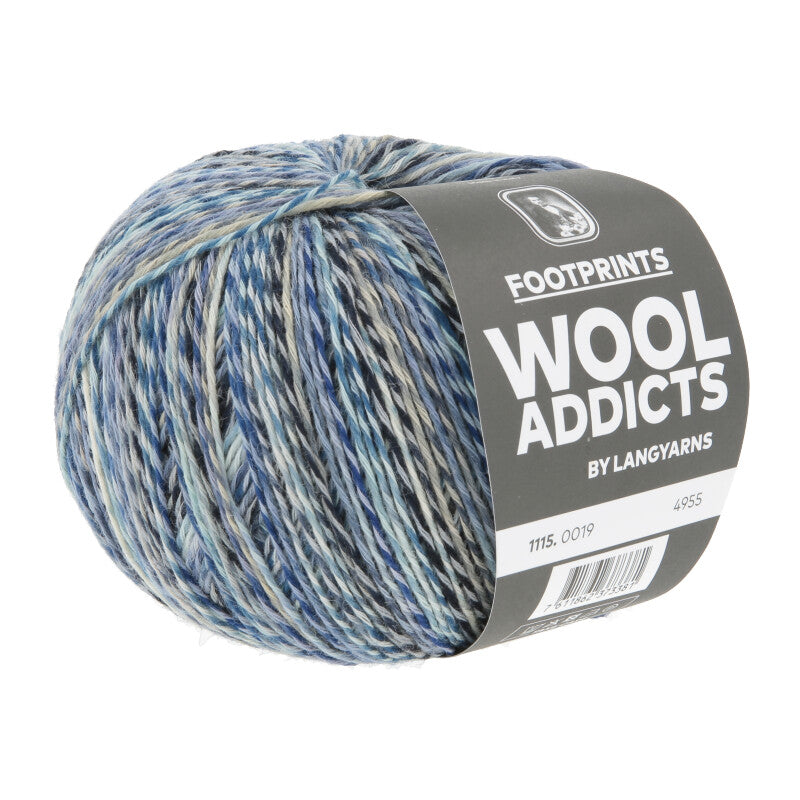 Footprints Wool Addict – Fil chaussettes 45% coton, 42% laine superwash, 13% nylon