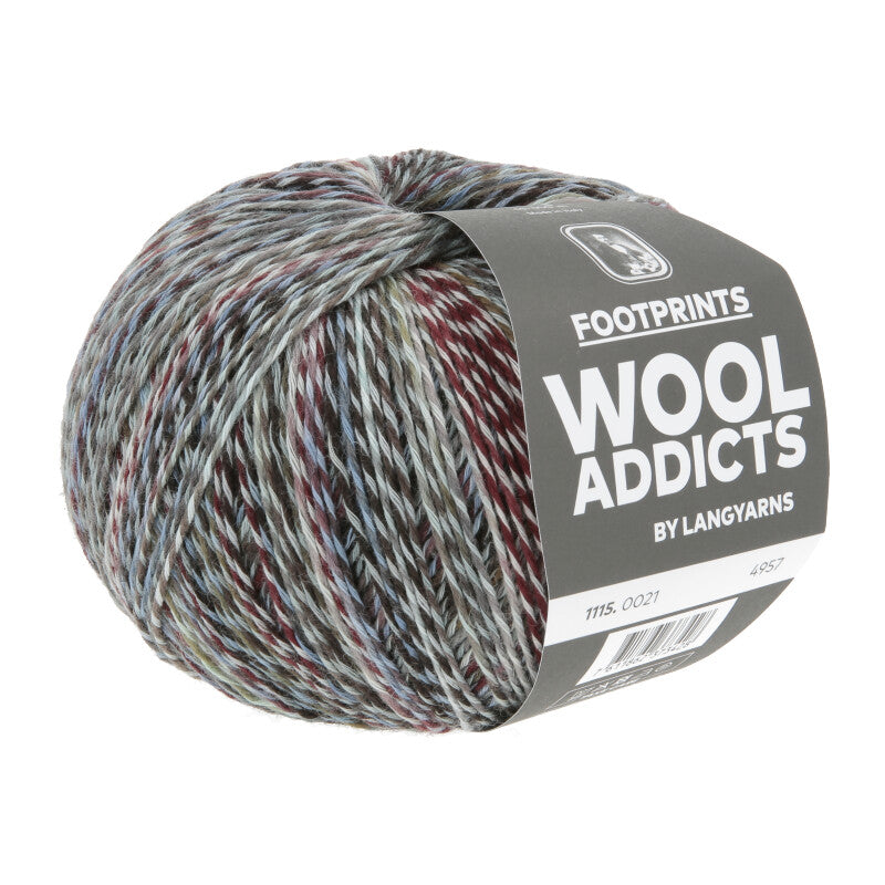 Footprints Wool Addict – Fil chaussettes 45% coton, 42% laine superwash, 13% nylon