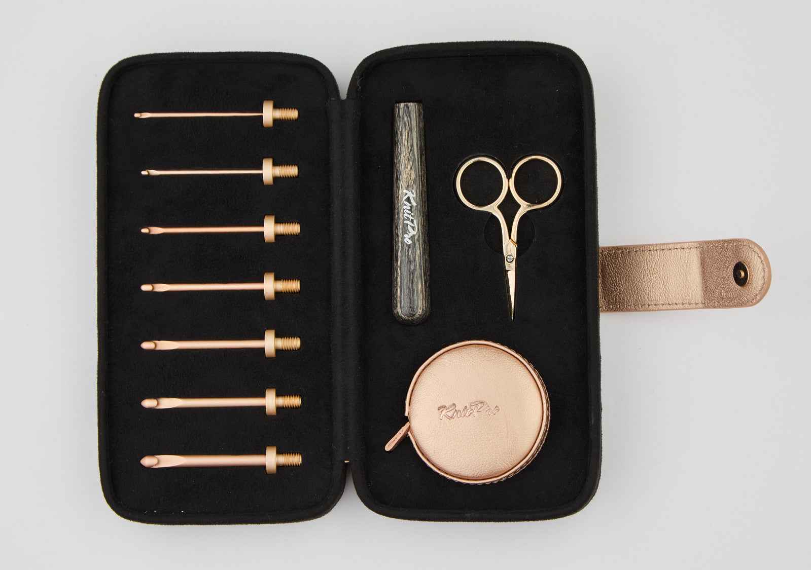 Kit de crochets interchangeables Oasis Starter KnitPro – 7 embouts avec manche en bois et accessoires complets pour crochet