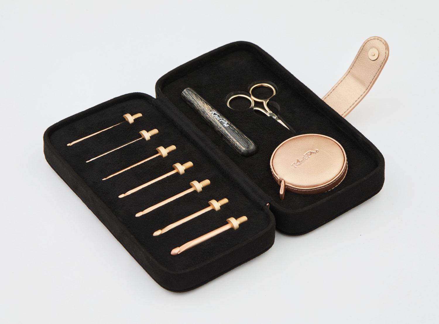 Kit de crochets interchangeables Oasis Starter KnitPro – 7 embouts avec manche en bois et accessoires complets pour crochet