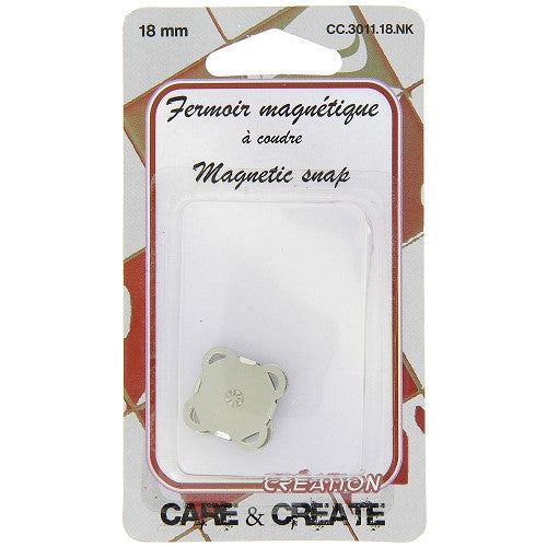 Bouton magnétique à coudre 18 mm Argent