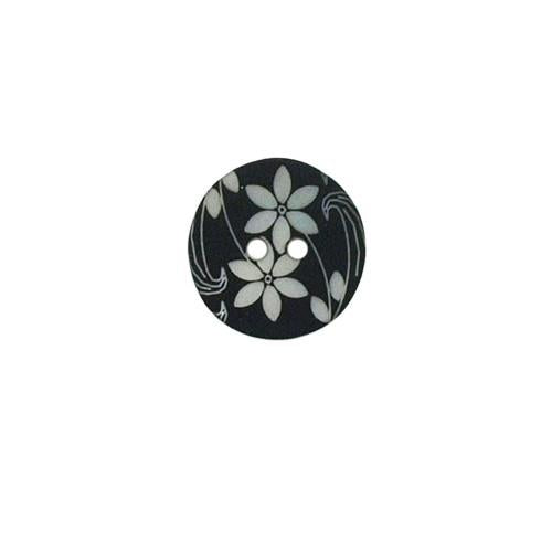 Bouton Nacre - Fleur blanche