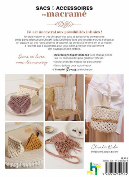 20 sacs &amp; accessoires en macramé