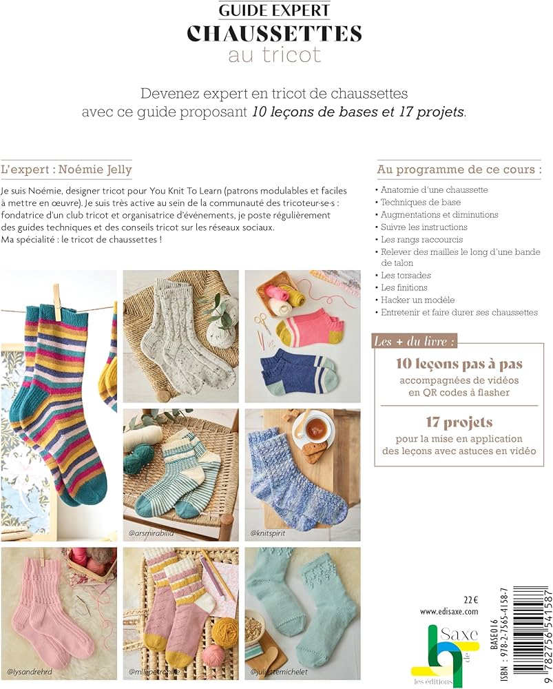 Guide expert chaussettes au tricot de Noémie Jelly @you.knit.to.learn