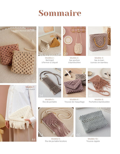 20 sacs &amp; accessoires en macramé