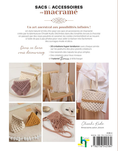 20 sacs &amp; accessoires en macramé