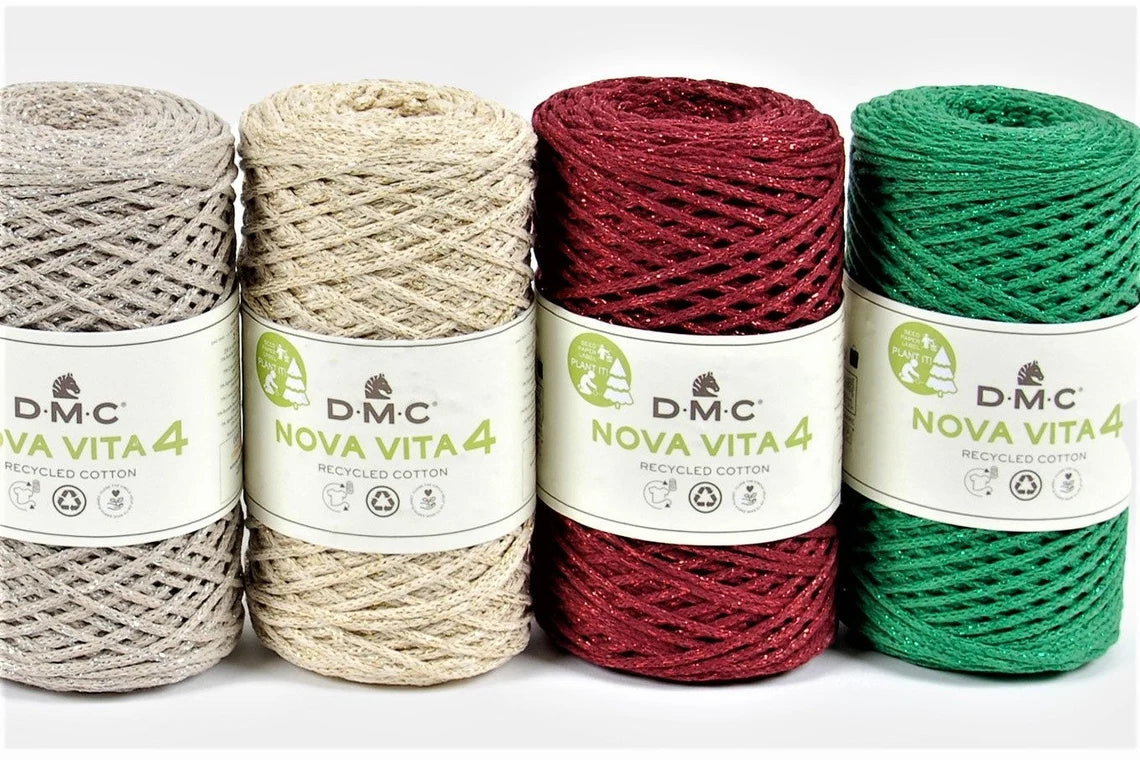 Nova Vita 4 DMC – Fil coton recyclé et métallisé pour décorations et accessoires