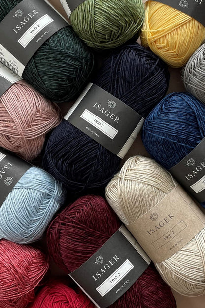 Isager Trio 2 – Fil léger d’été en lin, coton et lyocell