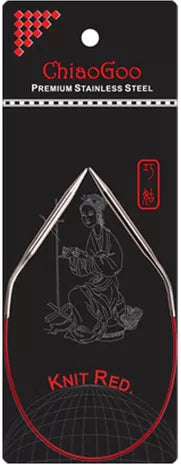 Aiguilles circulaires fixes coudées Red Lace ChiaoGoo 30 cm - 3.5mm