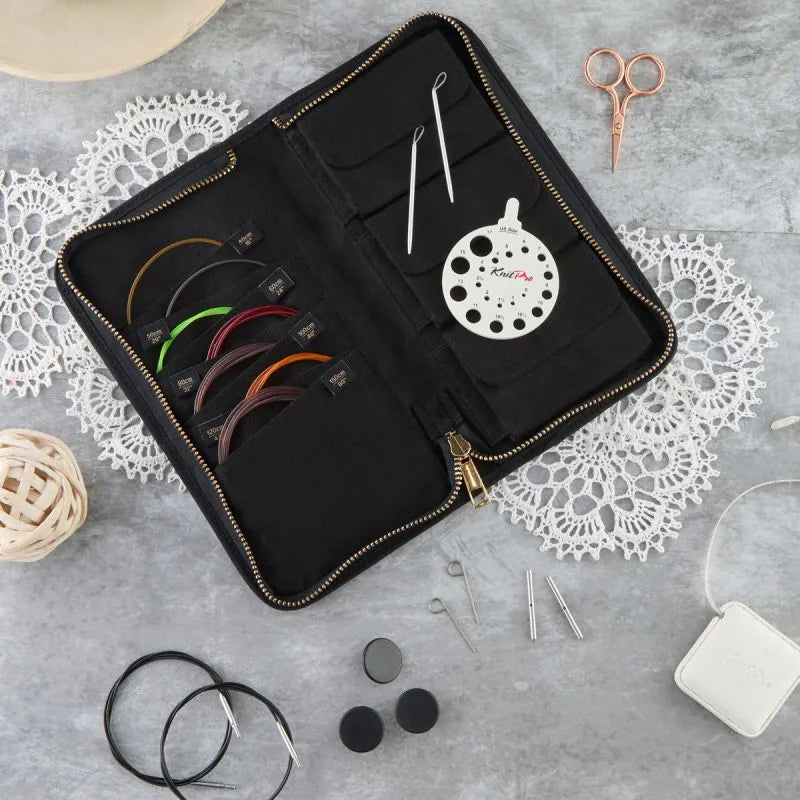 Étui pour câbles et accessoires KnitPro Coal
