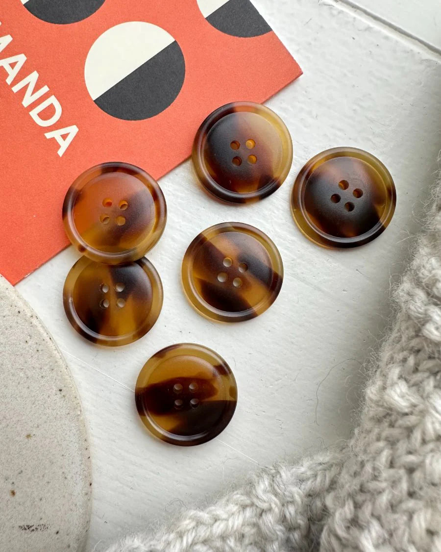 Bouton effet corne en galalithe – 15 mm, 20 mm et 25 mm