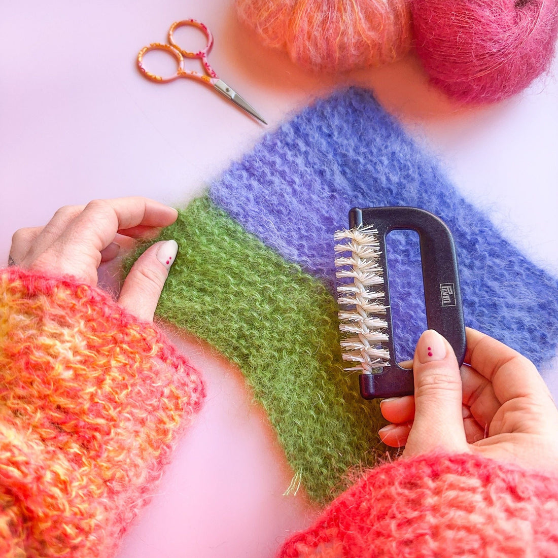 Brosse à rouleau pour mohair et laines duveteuses