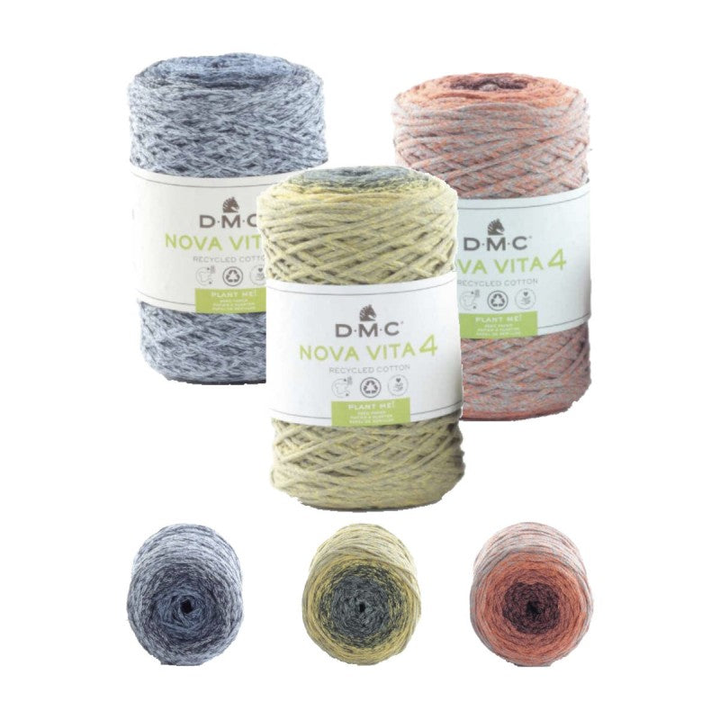Nova Vita 4 DMC – Fil coton recyclé chiné 200 m pour décoration et accessoires
