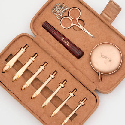 Set de crochets à pointes interchangeables Chunky Oasis KnitPro – Kit 7 en 1 avec poignée en bois et accessoires