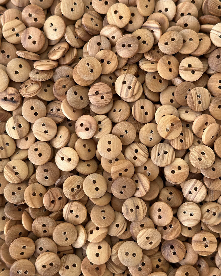 Boutons en bois d’olivier 12 mm - 18 mm